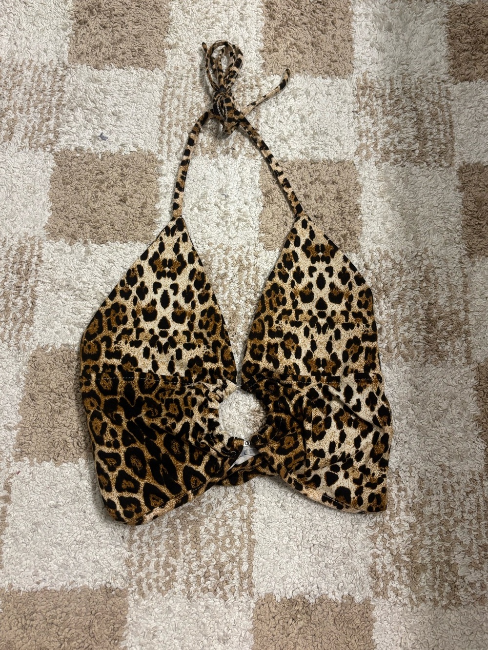 Cheetah/Leopard Print Tie Cropped Top
